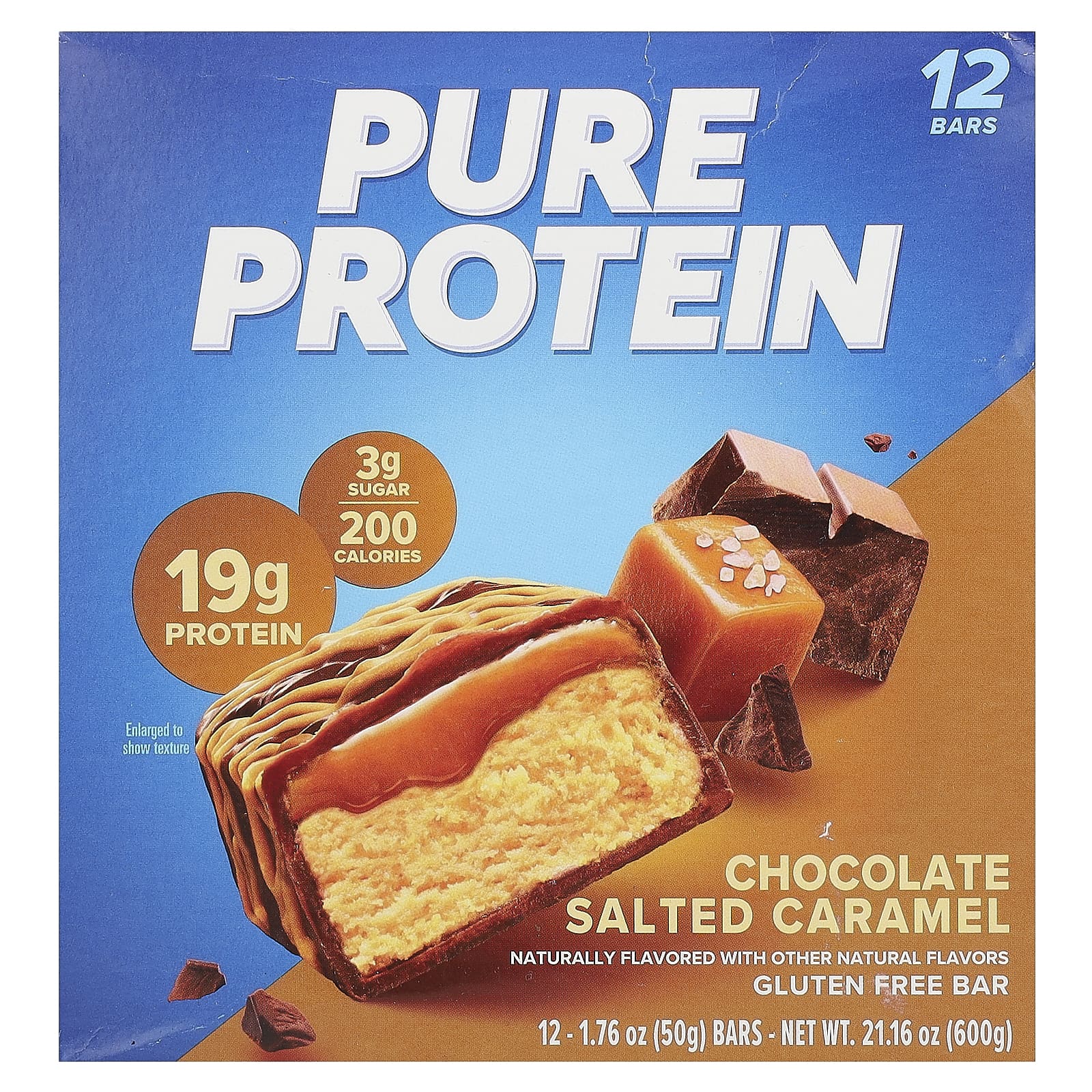 Pure Protein-Gluten Free Bar-Chocolate Salted Caramel-12 Bars-1.76 oz (50 g) Each