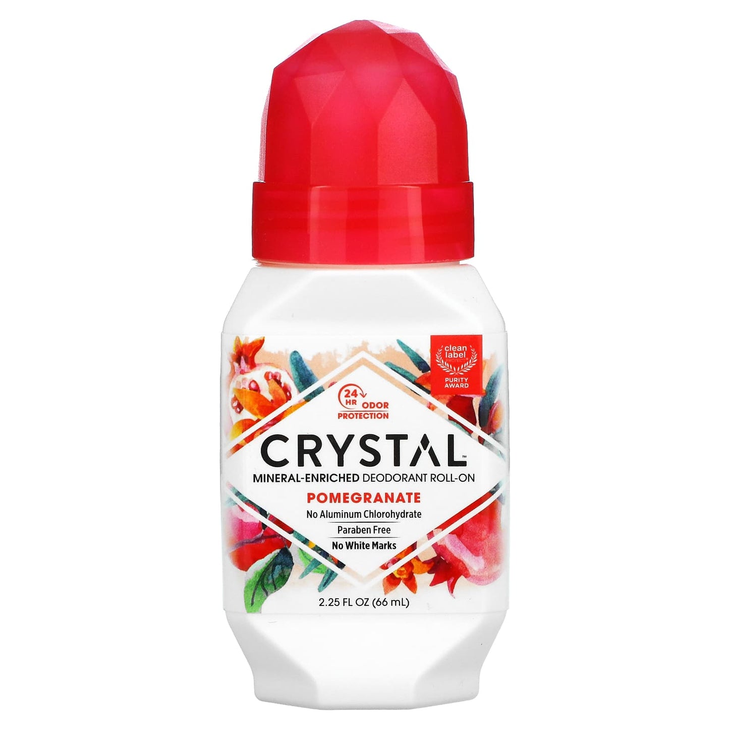 Crystal-Mineral-Enriched Deodorant Roll-On-Pomegranate-2.25 fl oz (66 ml)