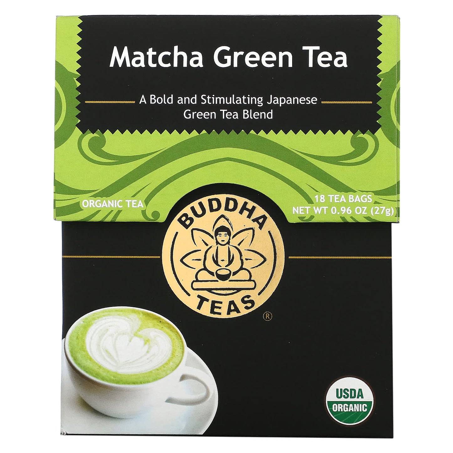 Buddha Teas-Organic Herbal Tea-Matcha Green-18 Tea Bags-0.95 oz (27 g)