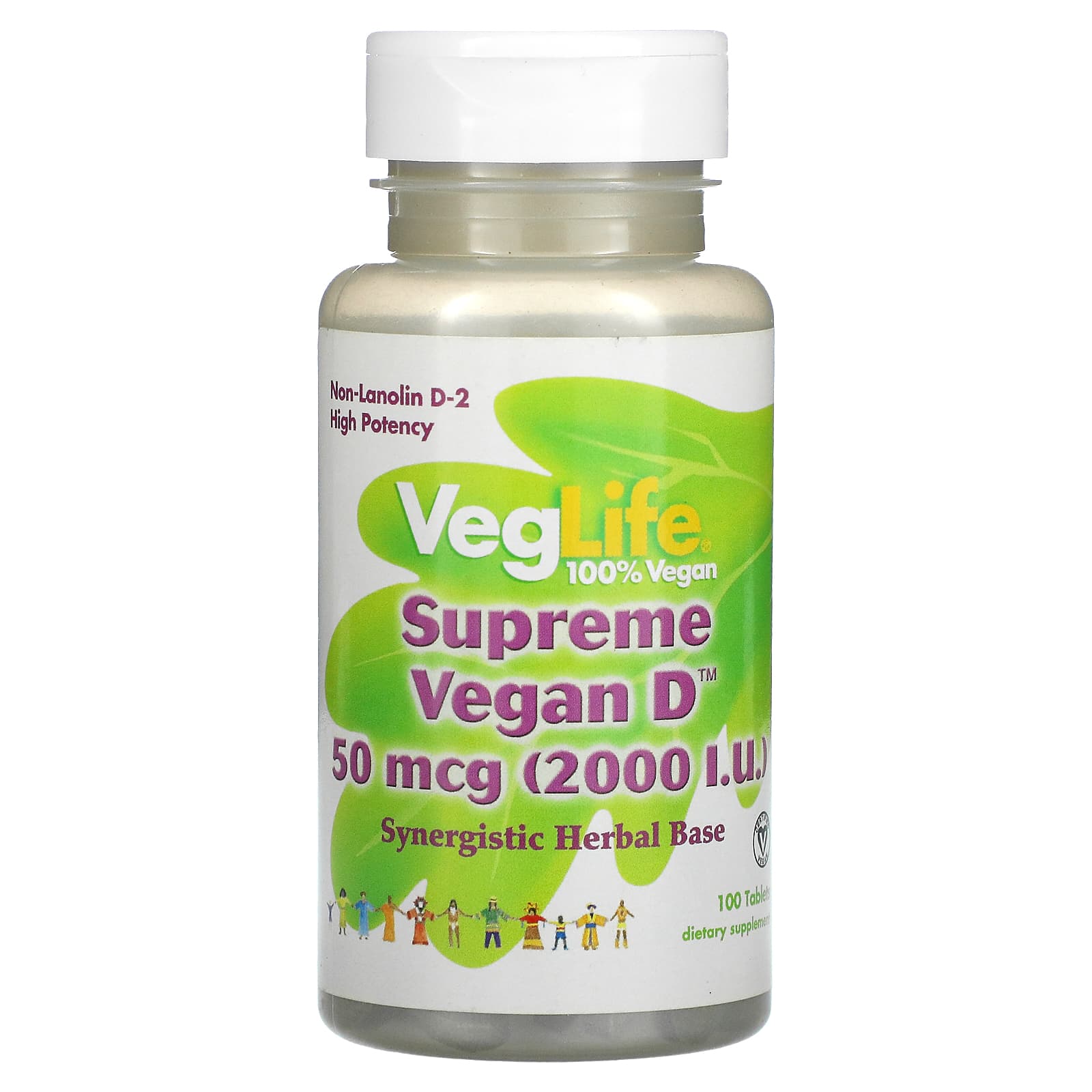 VegLife-Supreme Vegan D-2,000 IU (50 mcg)-100 Tablets