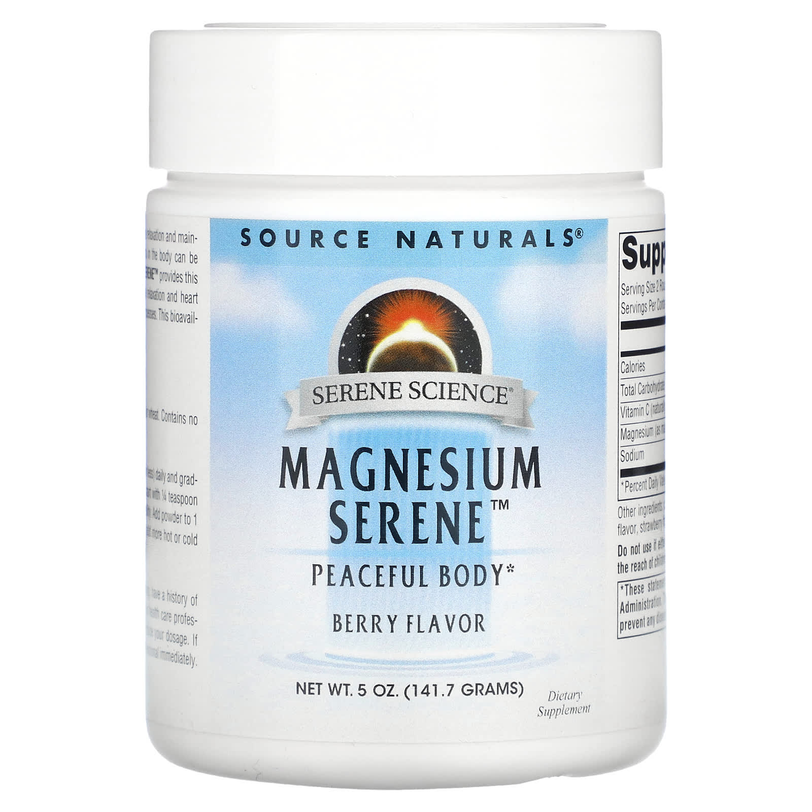 Source Naturals-Magnesium Serene-Peaceful Body-Berry Flavor-5 oz (141.7 g)