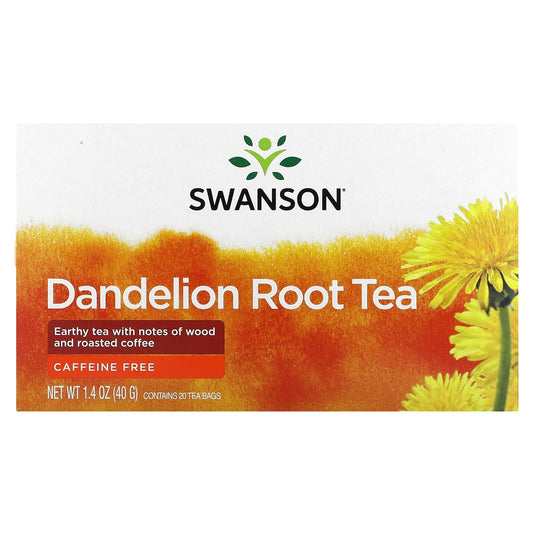 Swanson-Dandelion Root Tea-Caffeine Free-20 Tea Bags-1.4 oz (40 g)