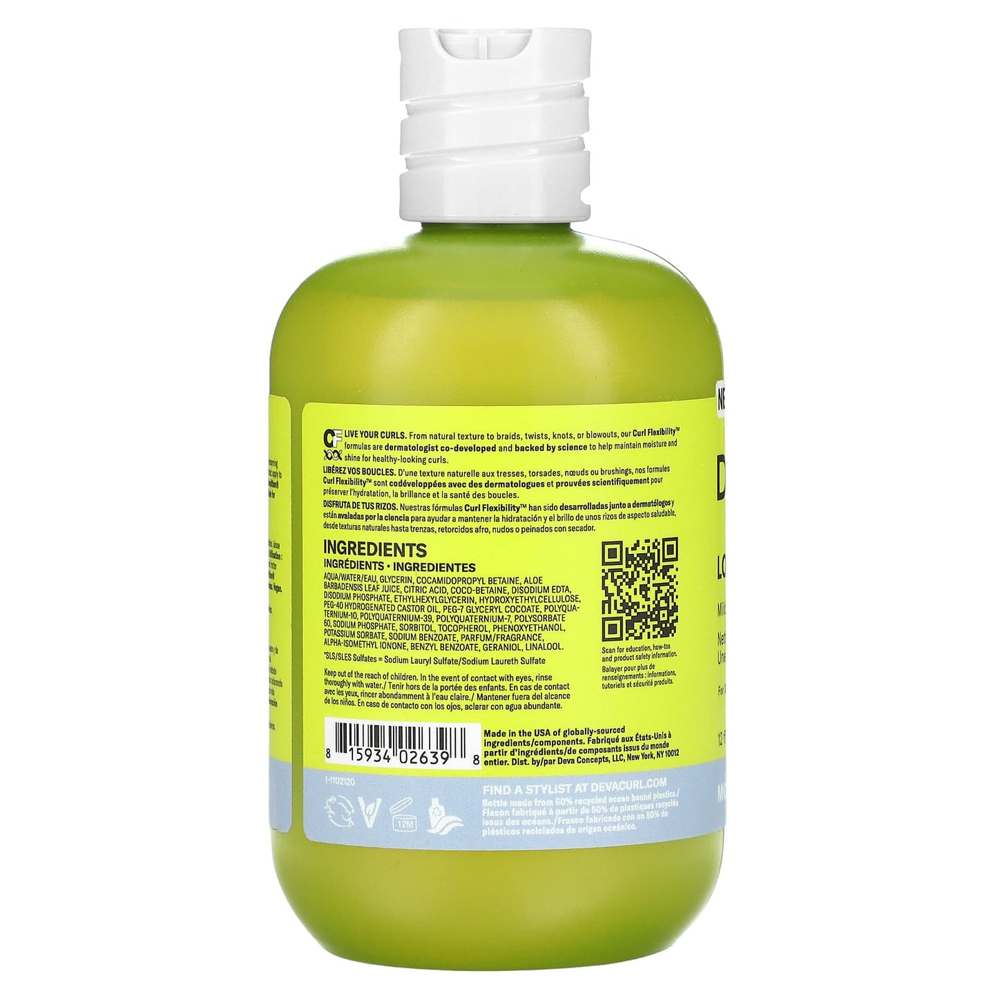 DevaCurl, Low-Poo Original, Mild Lather Cleanser For Rich Moisture, For Dry, Medium to Coarse Curls, 12 fl oz (355 ml)