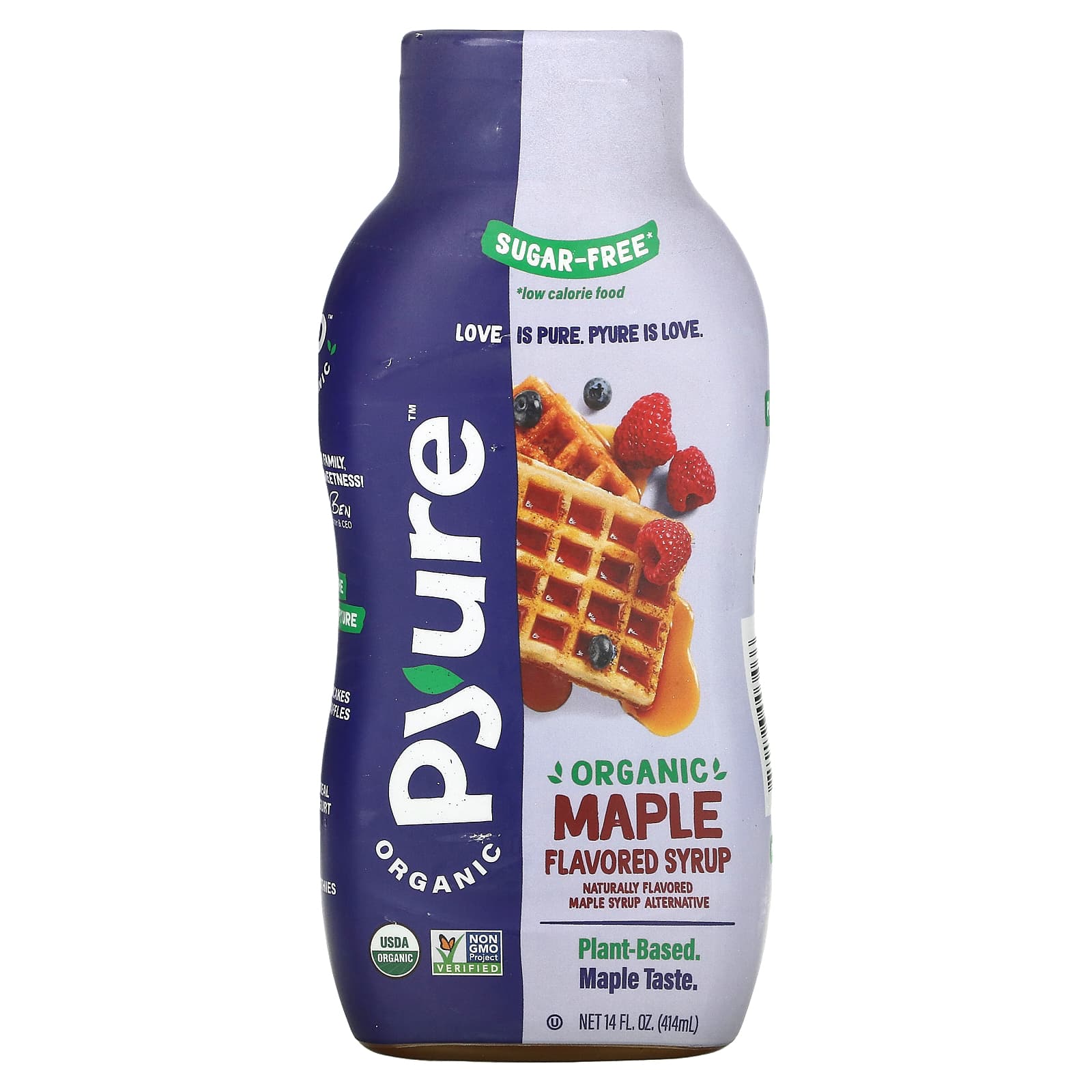 Pyure-Organic Maple Flavored Syrup-Keto-0 Sugar-14 fl oz (414 ml)