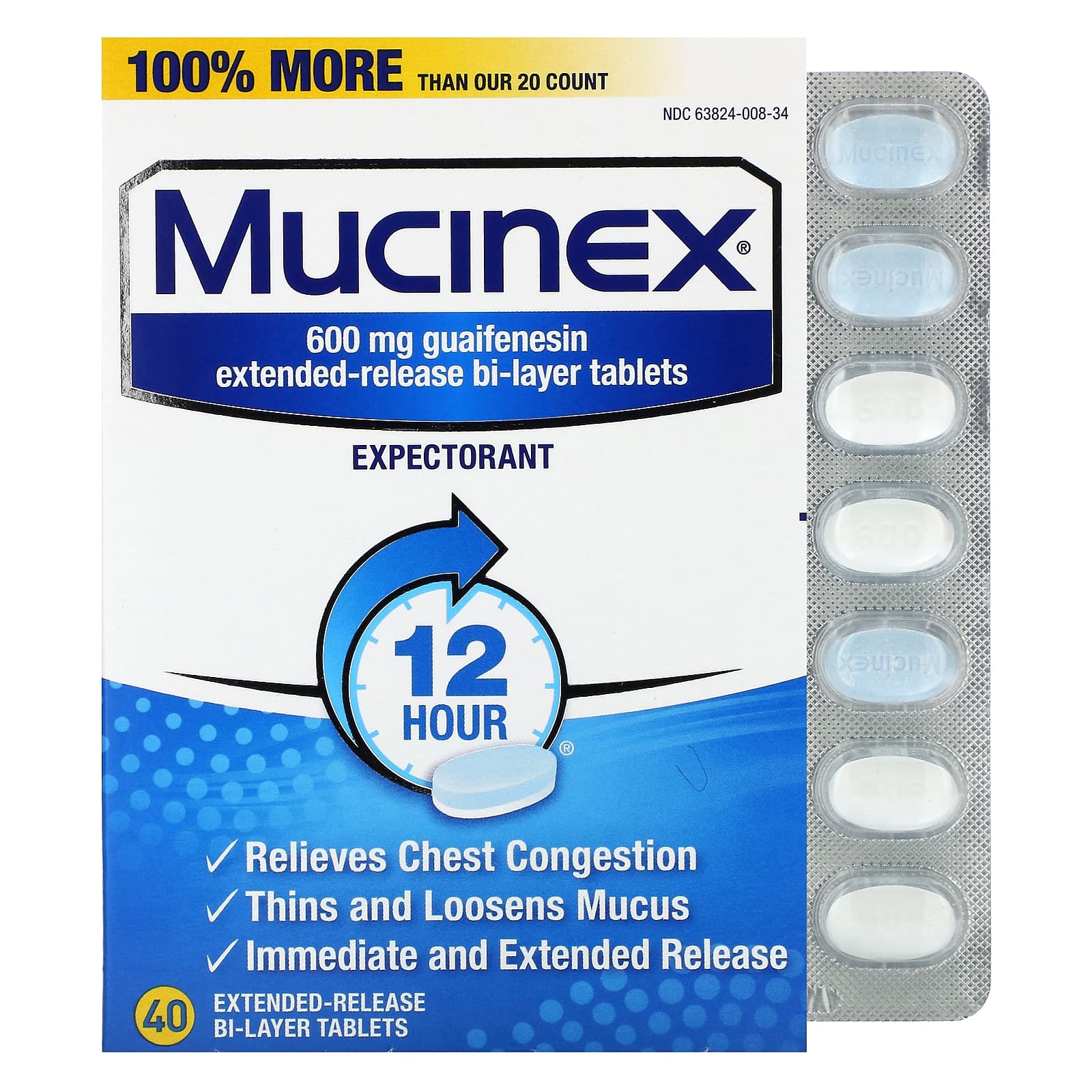 Mucinex-Mucinex-40 Extended-Release Bi-Layer Tablets