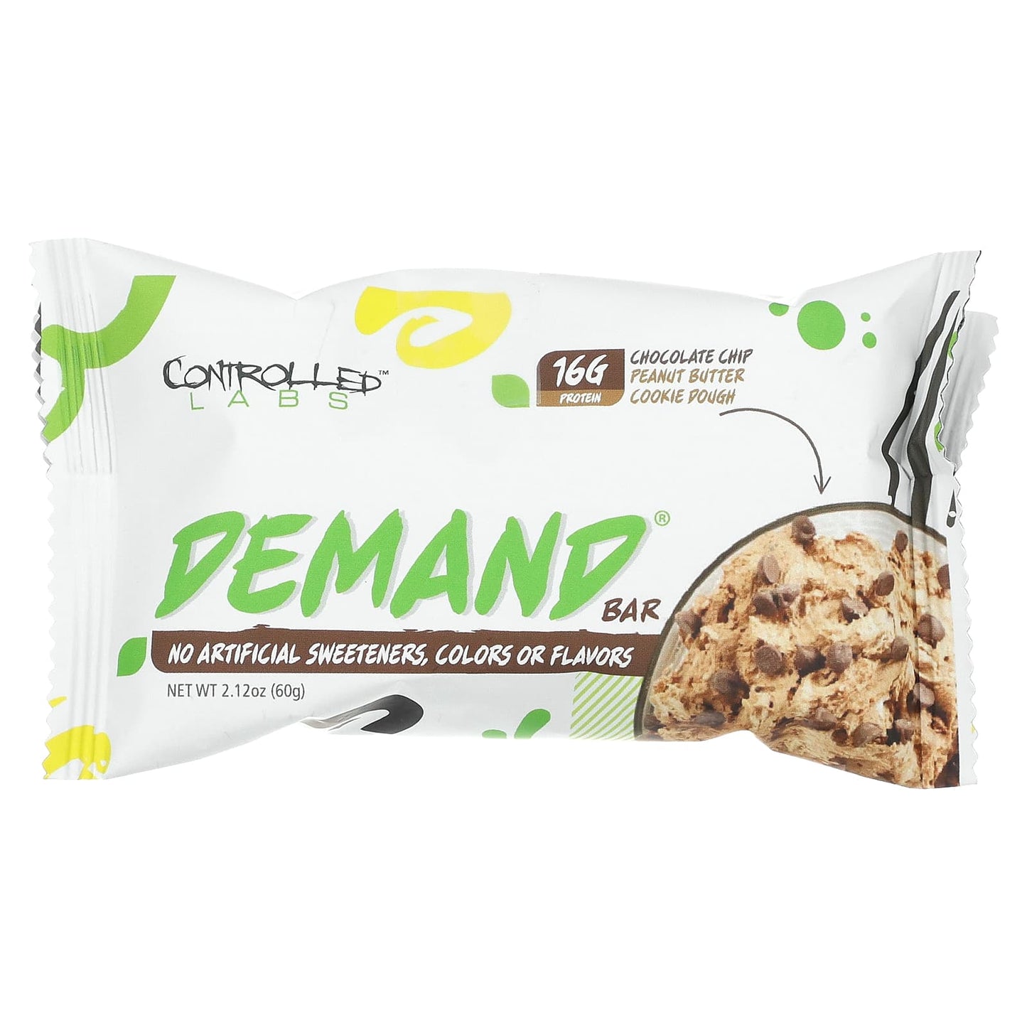 Controlled Labs, Demand Bar, Chocolate Chip, Peanut Butter Cookie Dough, 12 Bars, 2.12 oz (60 g) Each