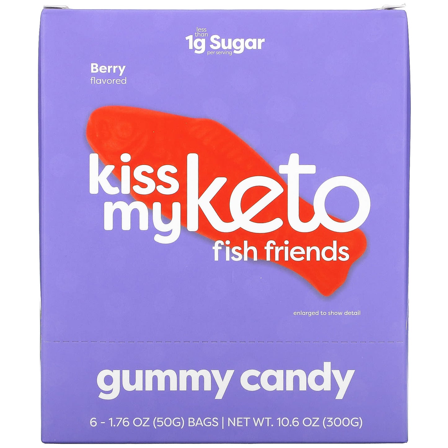 Kiss My Keto-Fish Friends Gummy Candy-Berry-6 Bags-1.76 oz ( 50 g) Each