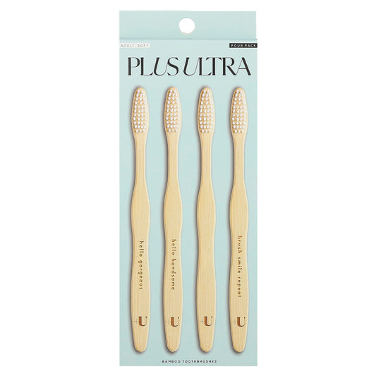 Plus Ultra-Bamboo Toothbrushes-Adult-Soft-4 Pack