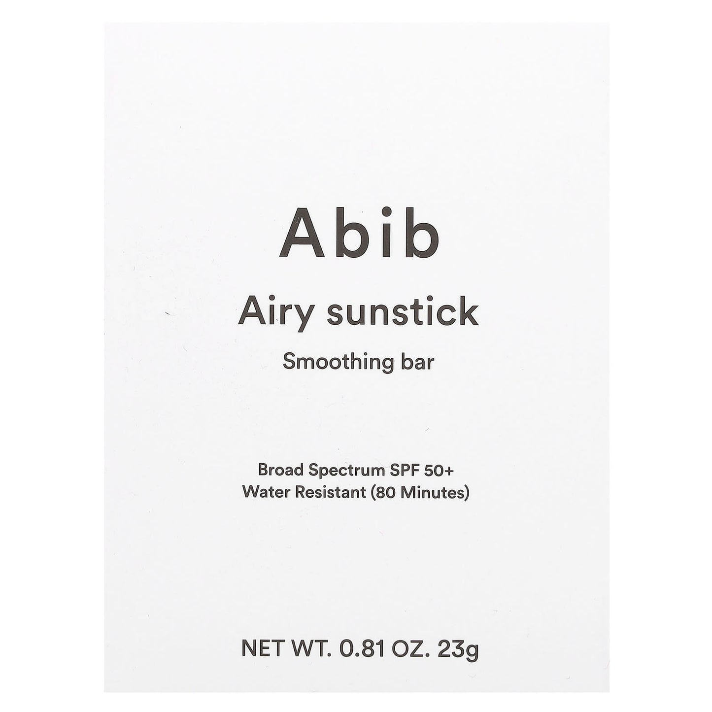 Abib, Airy Sunstick Smoothing Bar, SPF 50+, 0.81 oz (23 g)