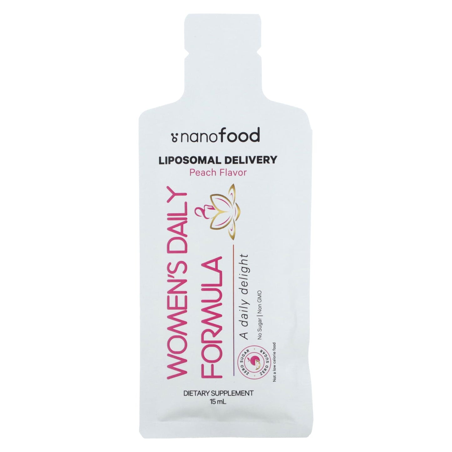 Codeage, Nanofood, Women's Daily Formula, Liposomal Delivery, Essential Vitamins + Omega-3, Peach, 30 Pouches, 0.5 fl oz (15 ml) Each