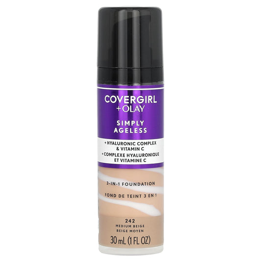 Covergirl-Olay Simply Ageless-3-in-1 Foundation-242 Medium Beige-1 fl oz (30 ml)