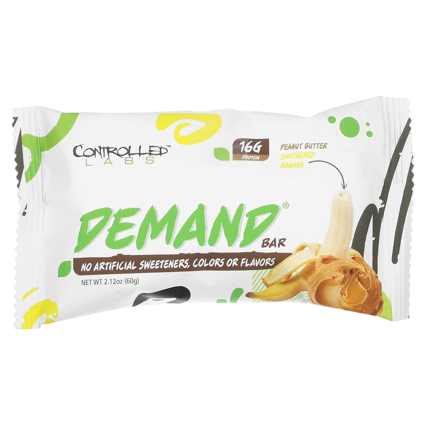 Controlled Labs, Demand Bar, Peanut Butter Smothered Banana, 12 Bars, 2.12 oz (60 g) Each