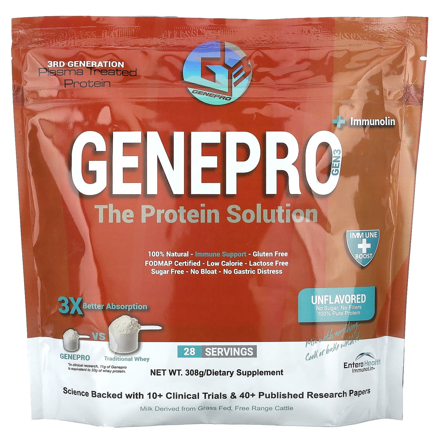 GENEPRO-+ Immunolin-The Protein Solution-Unflavored-308 g