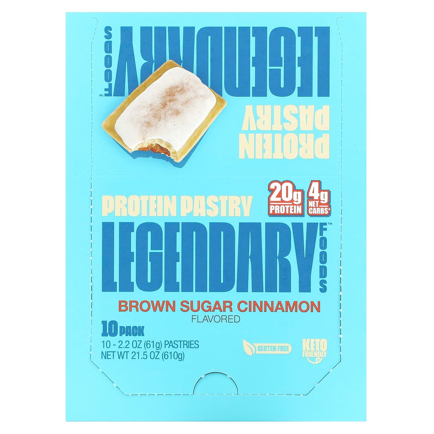 Legendary Foods-Protein Pastry-Brown Sugar Cinnamon-10 Pack-2.2 oz (61 g) Each