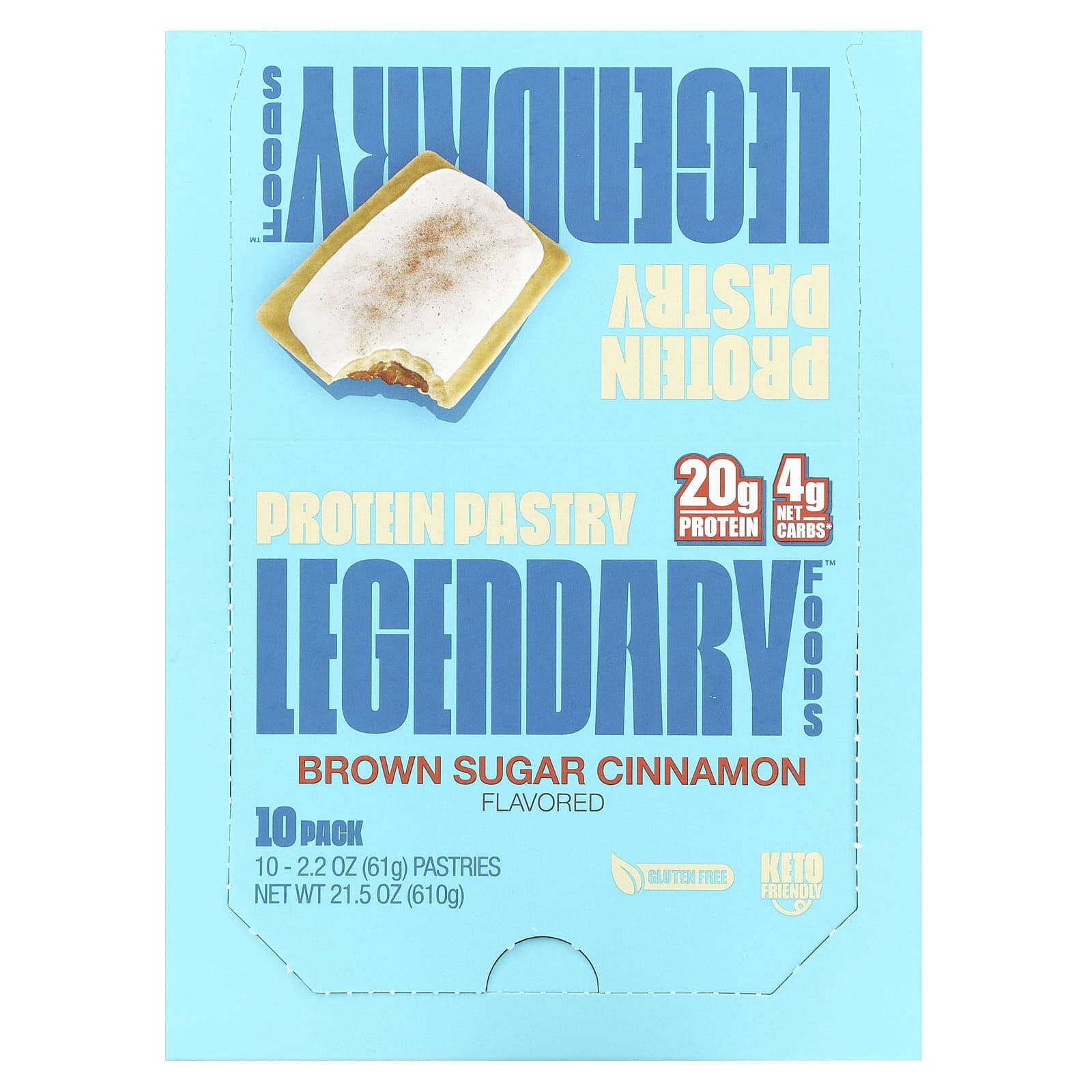 Legendary Foods-Protein Pastry-Brown Sugar Cinnamon-10 Pack-2.2 oz (61 g) Each