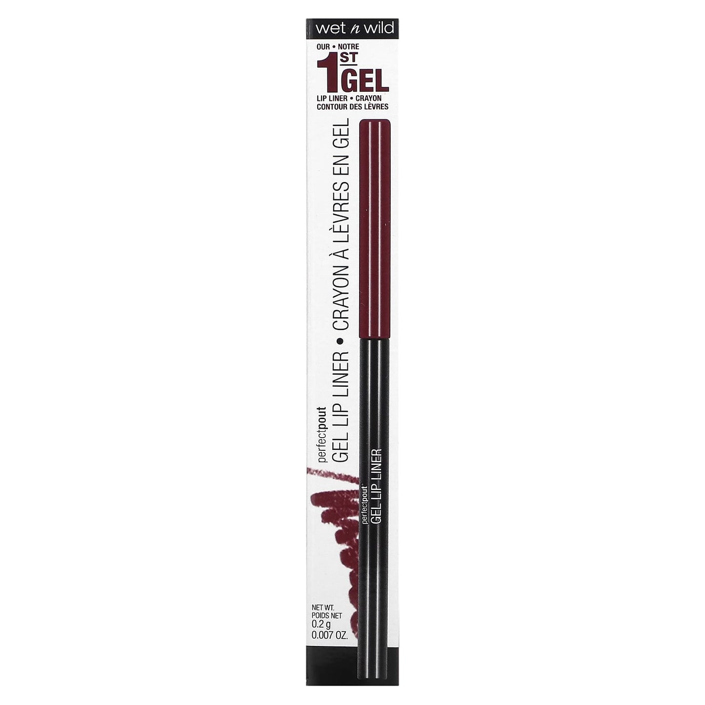 wet n wild, PerfectPout, Gel Lip Liner, Gone Burgundy, 0.007 oz (0.2 g)