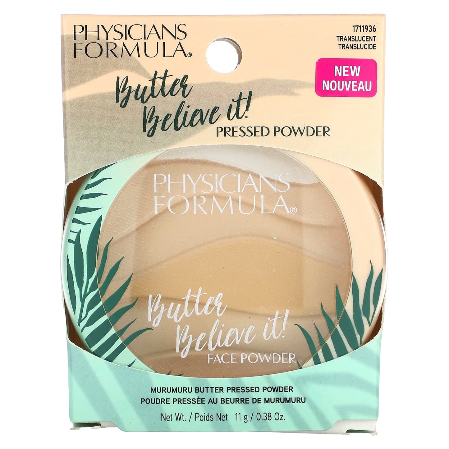 Physicians Formula, Butter Believe It, Murumuru Butter Pressed Powder, Translucent, 0.38 oz (11 g)