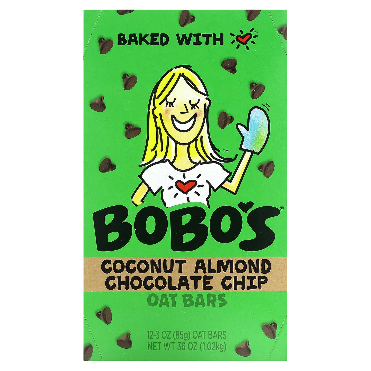 Bobo's Oat Bars-Coconut Almond Chocolate Chip-12 Bars-3 oz (85 g) Each