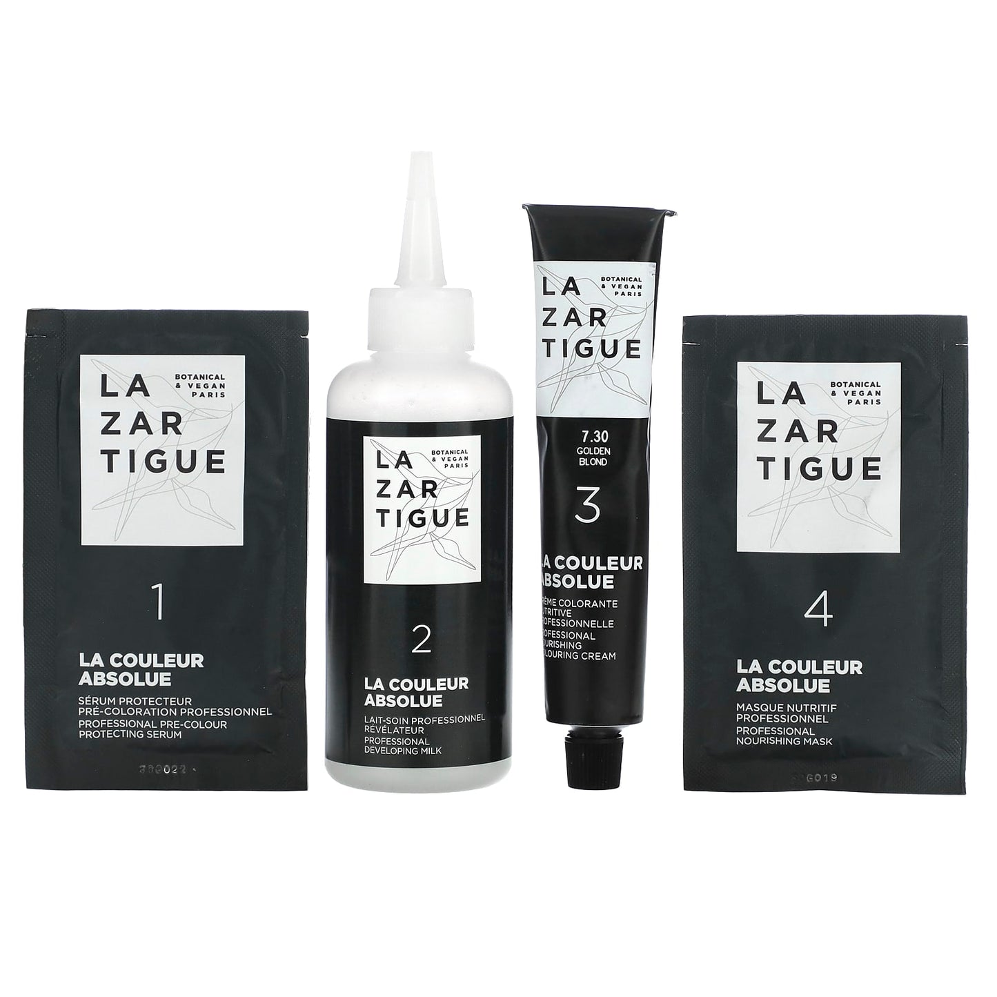 Lazartigue, Permanent Haircolor with Botanical Extracts, 7.30 Golden Blond, 1 Application