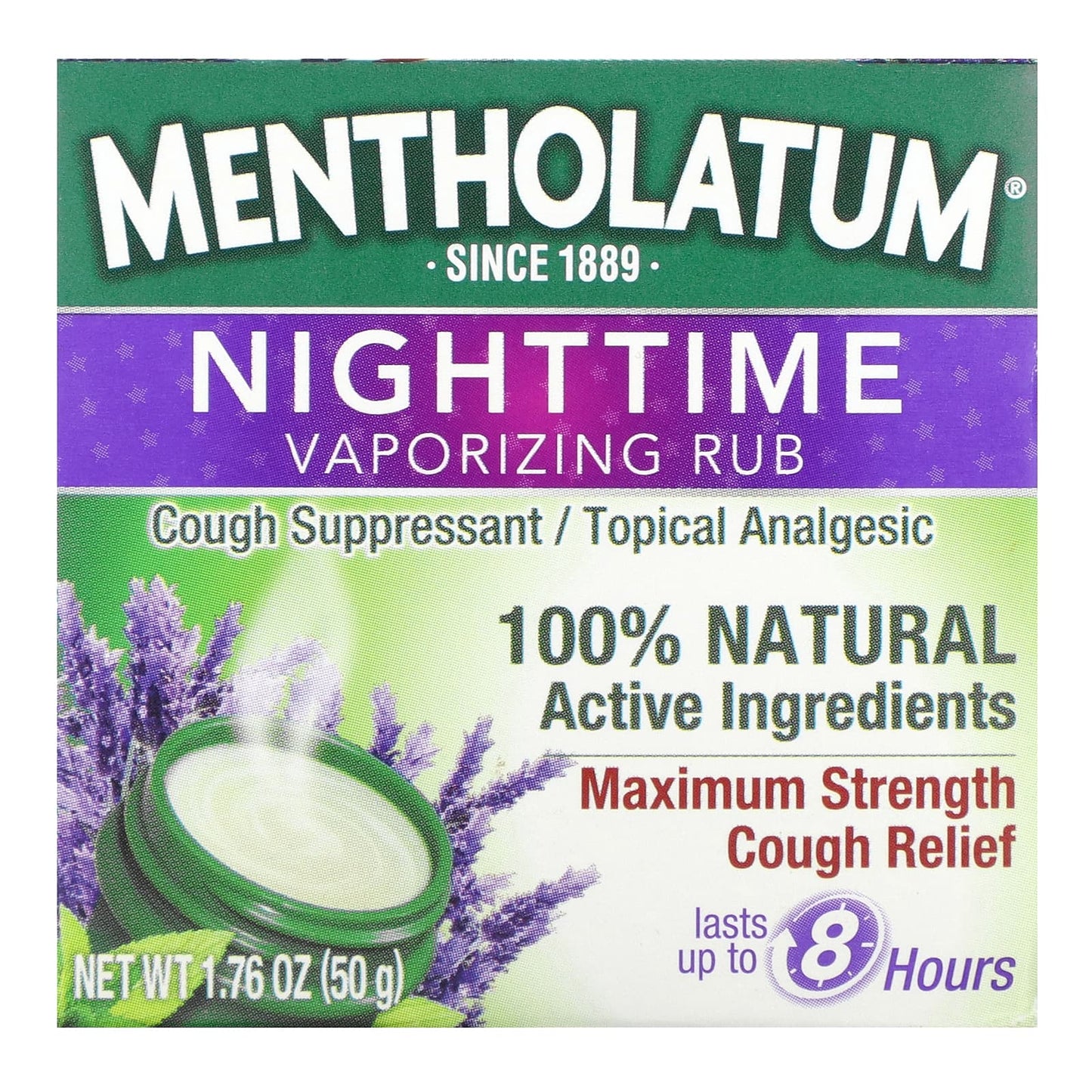 Mentholatum, Nighttime Vaporizing Rub, 1.76 oz (50 g)