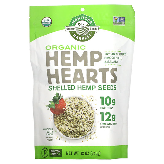 Manitoba Harvest-Hemp Hearts-Organic Shelled Hemp Seeds-Delicious Nutty-12 oz (340 g)