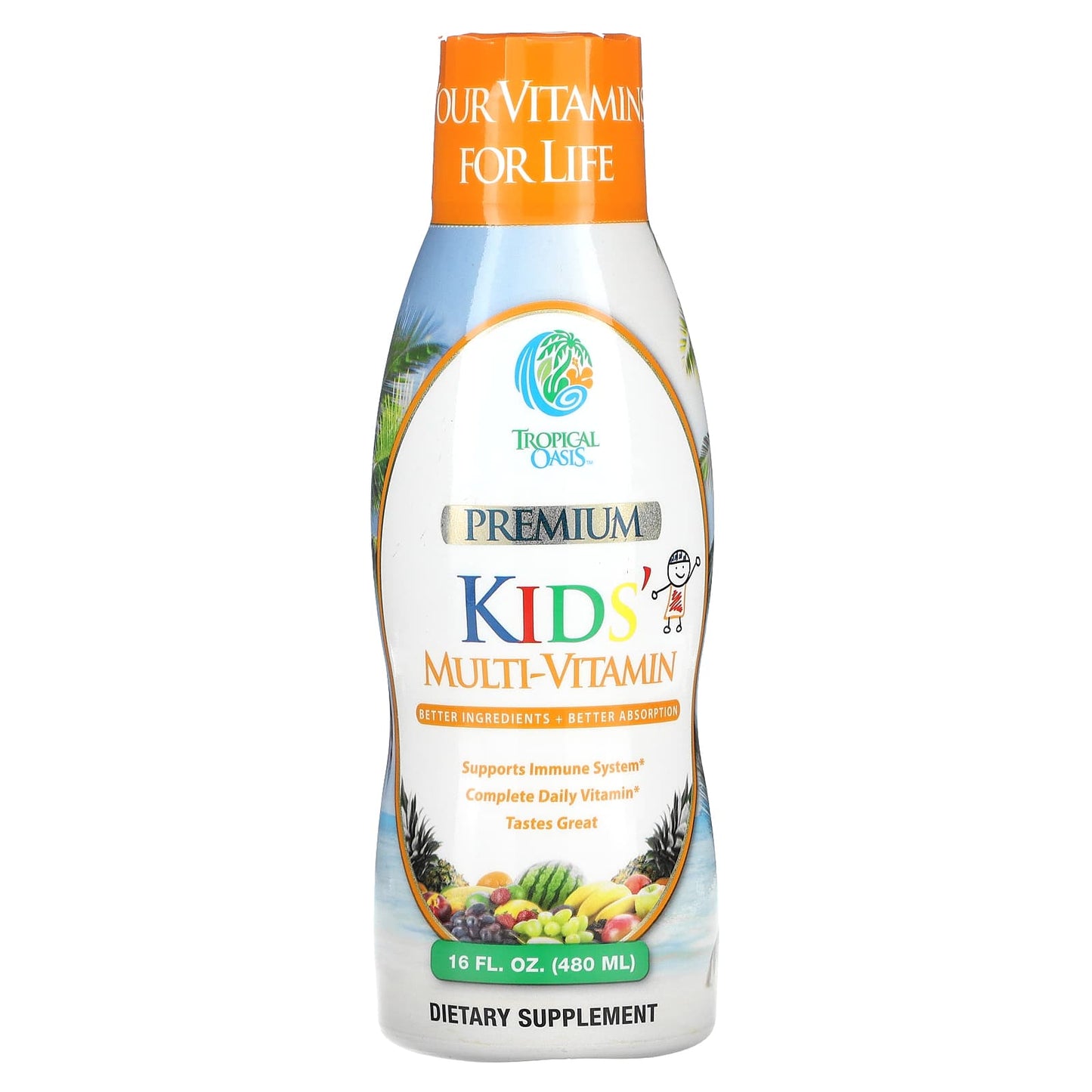 Tropical Oasis-Premium Kids' Multi-Vitamin-16 fl oz (480 ml)