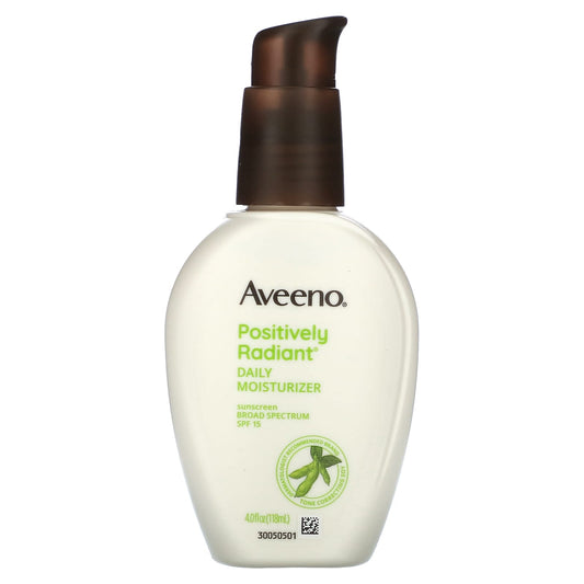 Aveeno-Positively Radiant-Daily Moisturizer Sunscreen-SPF 15-4 fl oz (118 ml)