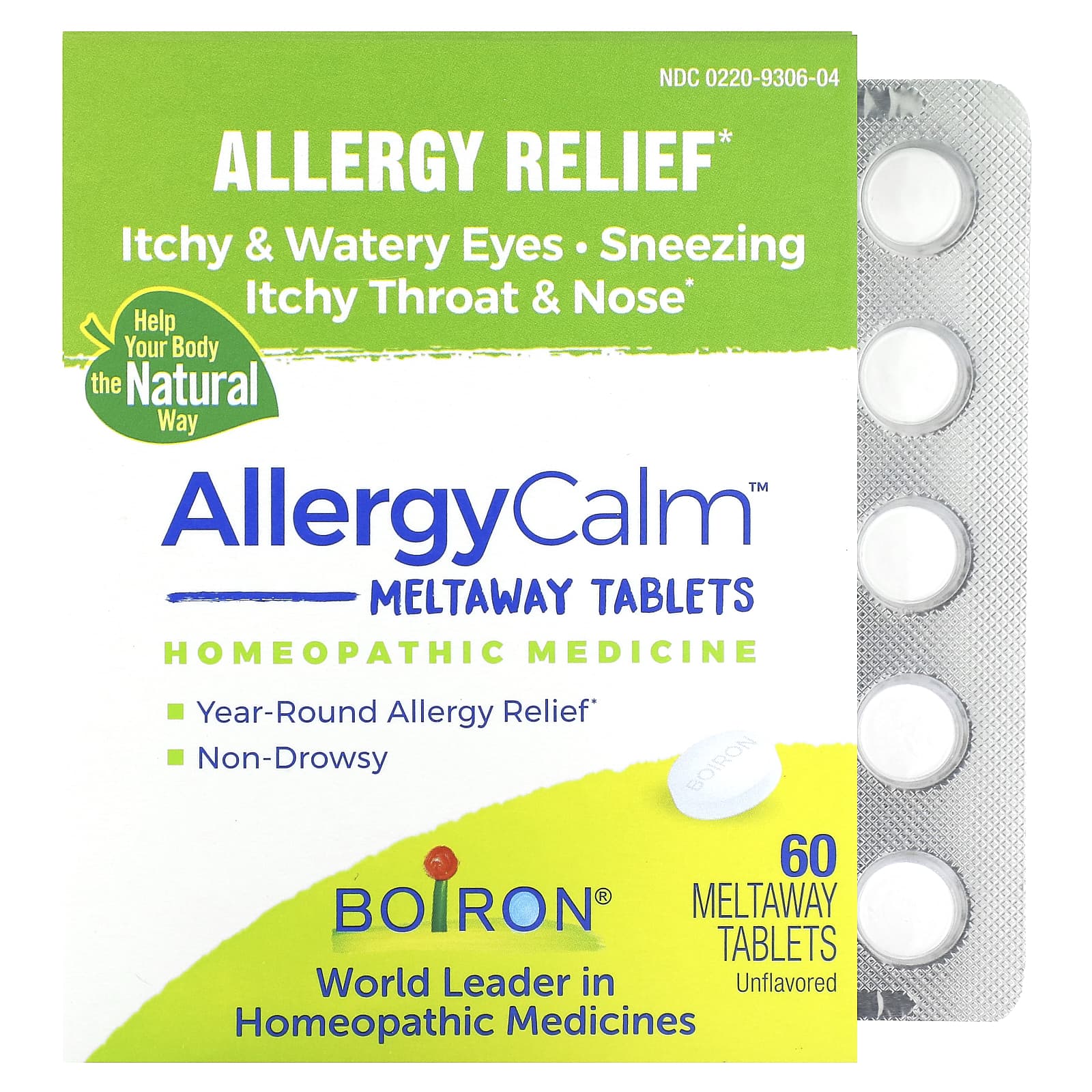 Boiron-AllergyCalm-Allergy Relief-Unflavored-60 Meltaway Tablets