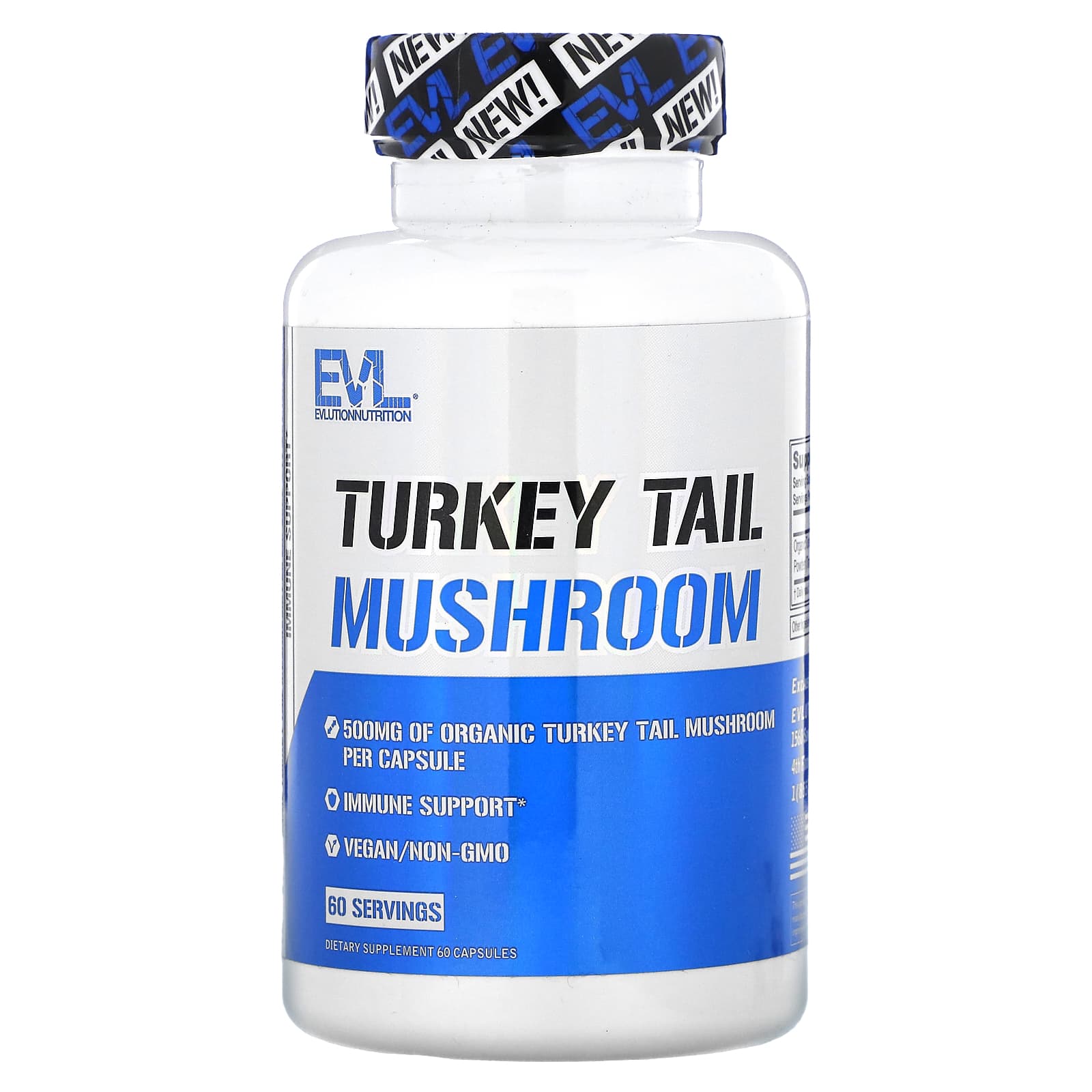 EVLution Nutrition-Turkey Tail Mushroom-500 mg-60 Capsules