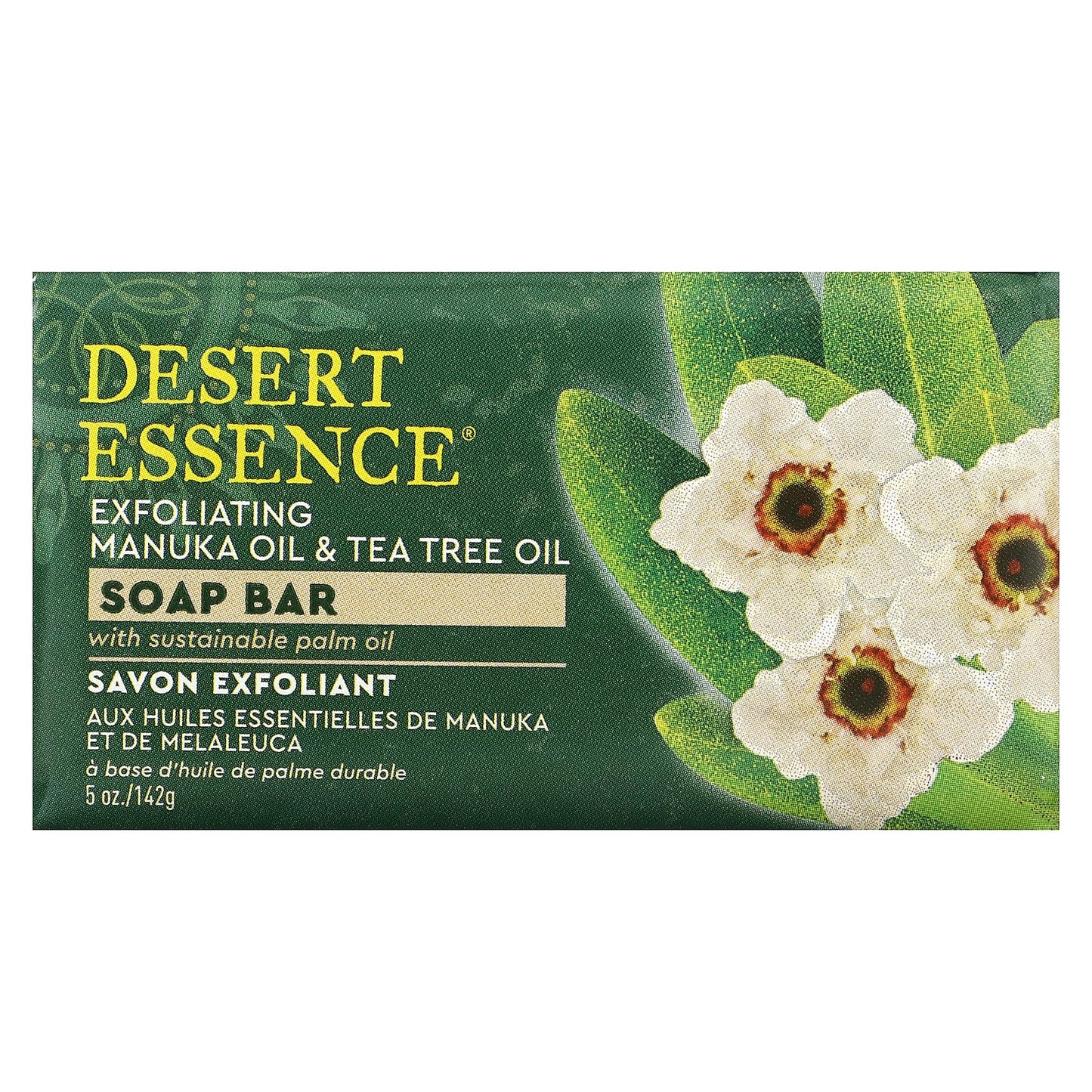 Desert Essence-Exfoliating Manuka Oil & Tea Tree Oil-Soap Bar-5 oz (142 g)