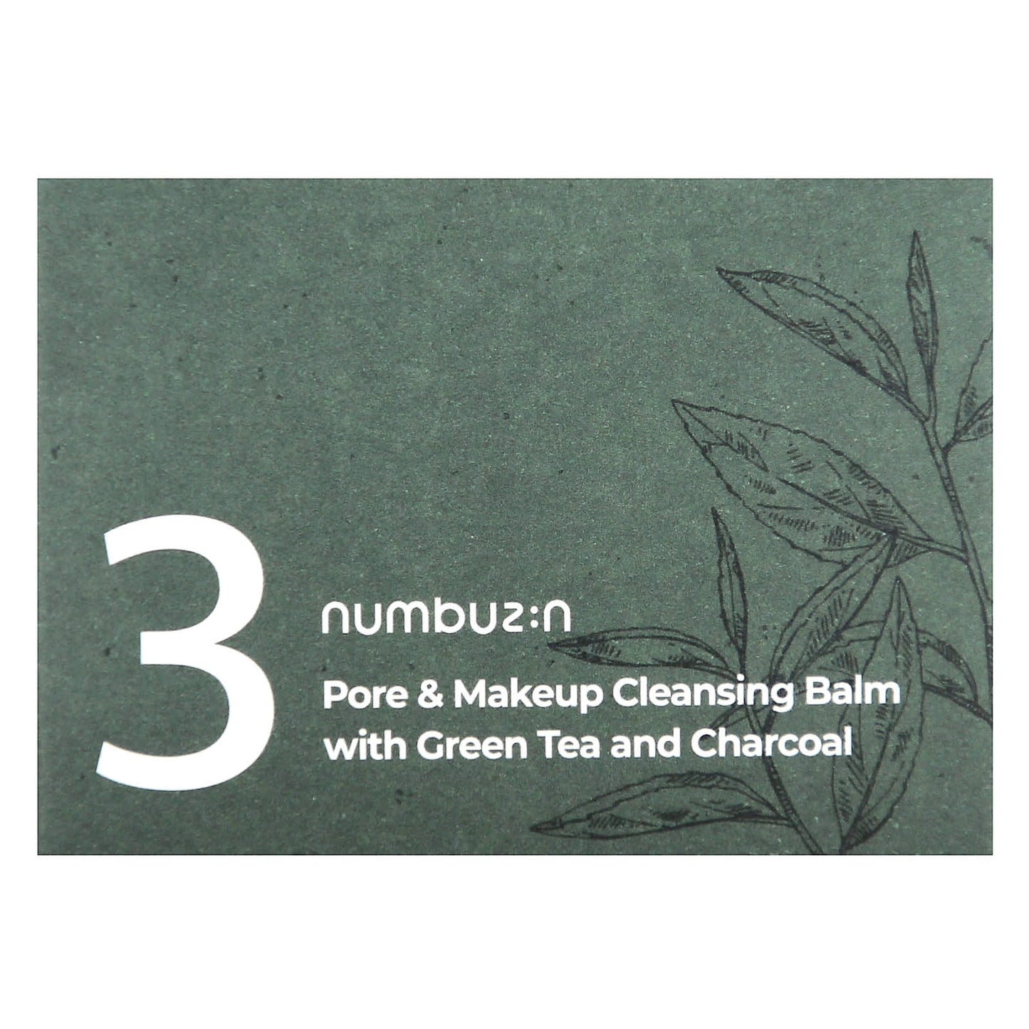 Numbuzin, No.3 Pore & Makeup Cleansing Balm With Green Tea and Charcoal, 2.99 oz (85 g)