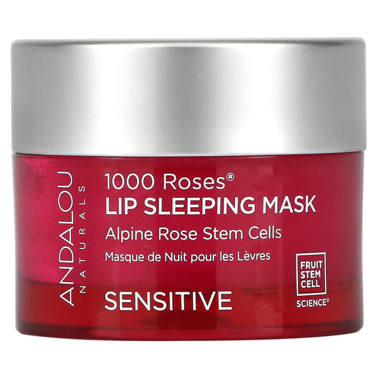 Andalou Naturals-1000 Roses-Lip Sleeping Beauty Mask-Sensitive-0.42 oz (11.9 g)