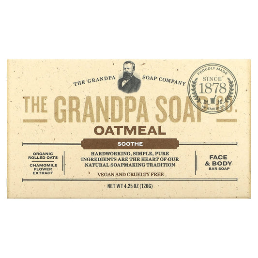 The Grandpa Soap Co.-Face & Body Bar Soap-Soothe-Oatmeal-4.25 oz (120 g)