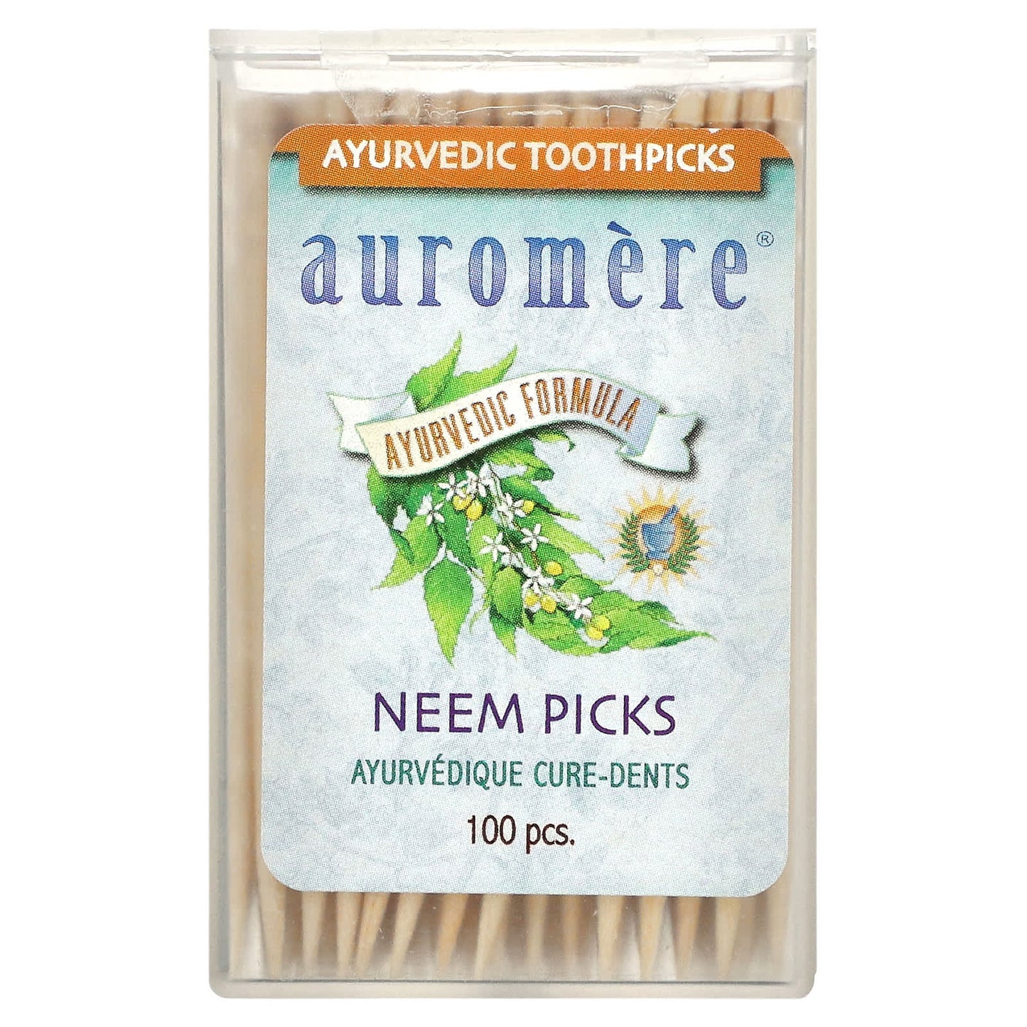 Auromere-Ayurvedic Toothpicks-Neem Picks-100 Pieces