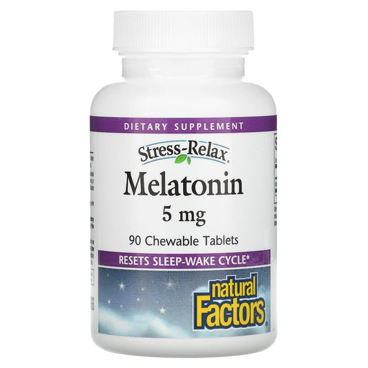 Natural Factors-Stress-Relax-Melatonin-5 mg-90 Chewable Tablets