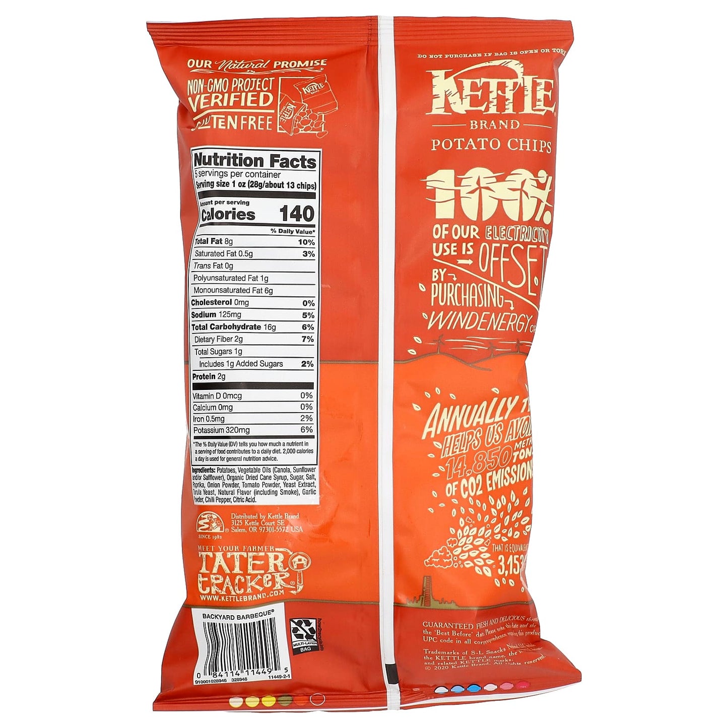 Kettle Foods, Potato Chips, Backyard Barbeque, 5 oz (141 g)