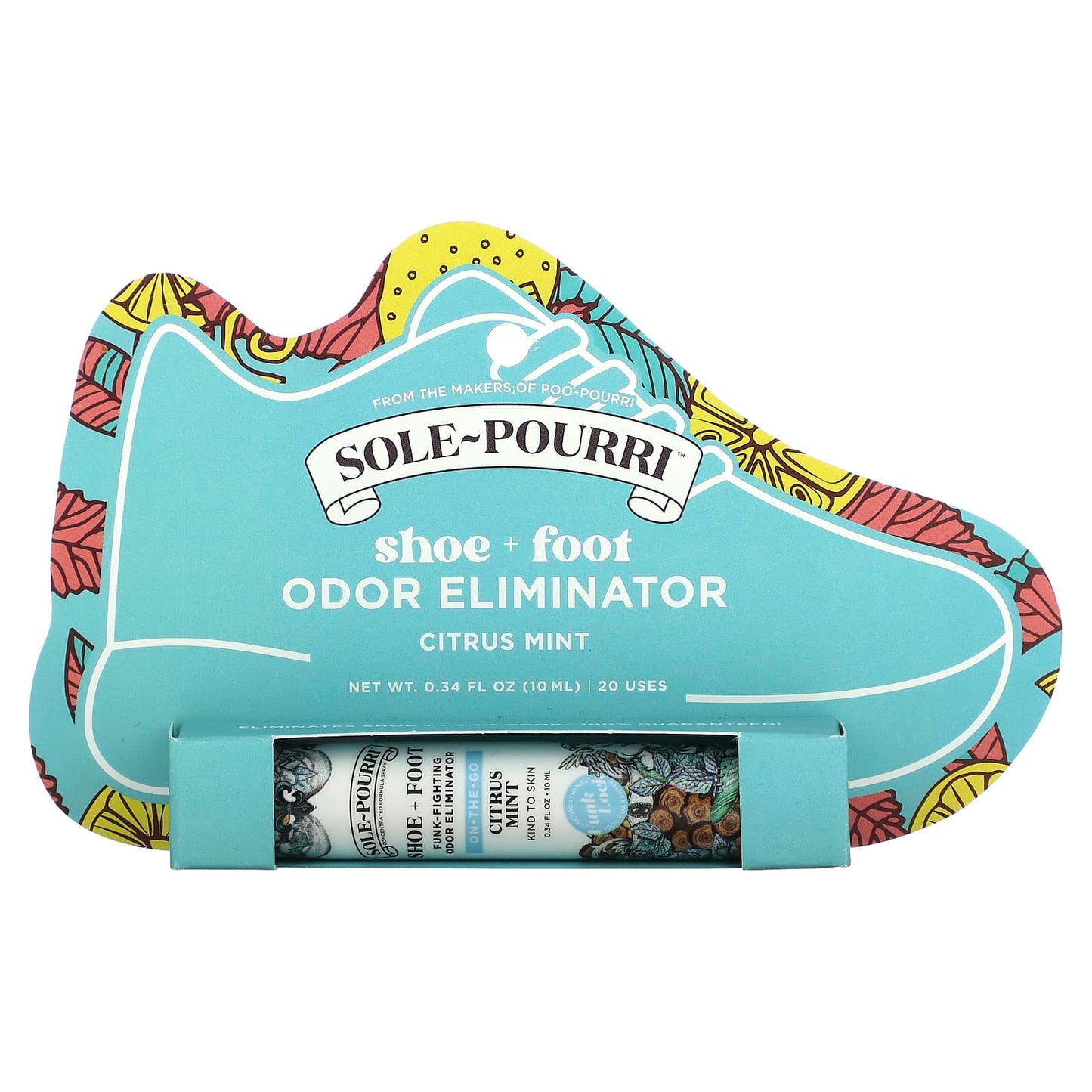 Poo-Pourri-Sole-Pourri- Shoe + Foot Odor Eliminator-Citrus Mint-0.34 fl oz (10 ml)