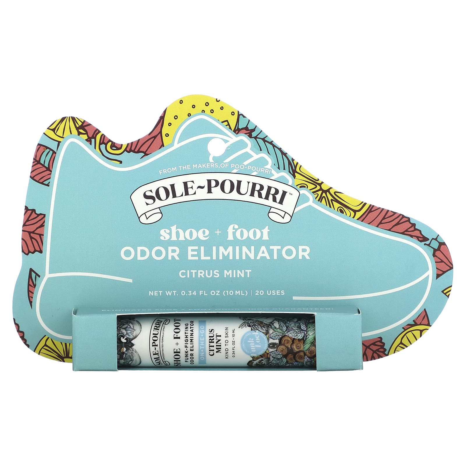 Poo-Pourri-Sole-Pourri- Shoe + Foot Odor Eliminator-Citrus Mint-0.34 fl oz (10 ml)