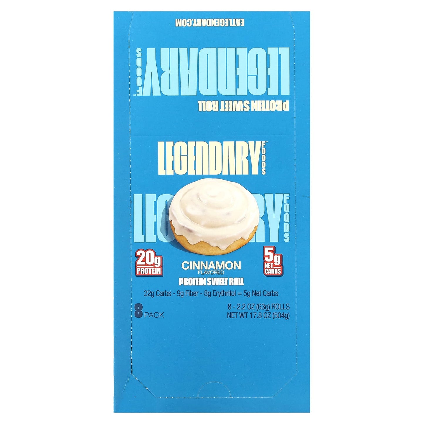 Legendary Foods-Protein Sweet Roll-Cinnamon-8 Pack-2.2 oz (63 g) Each