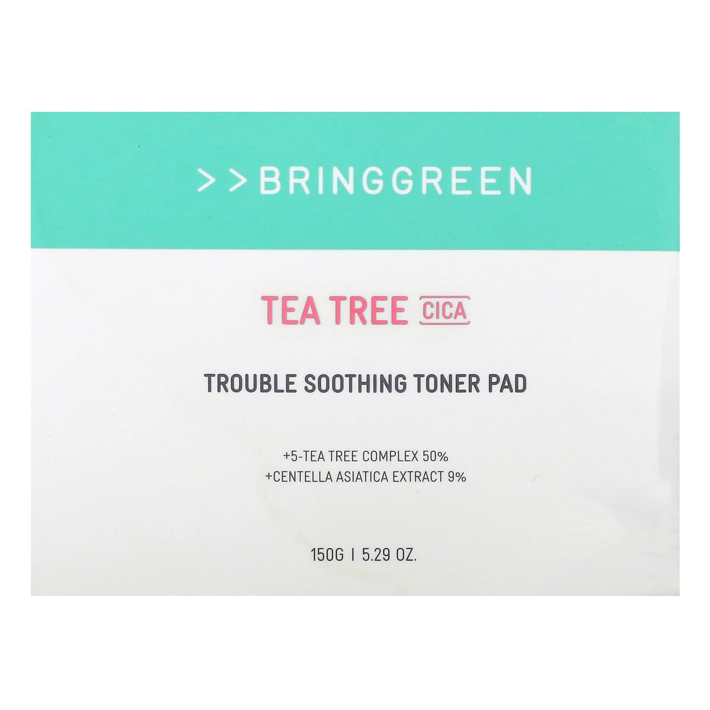 Bringgreen, Tea Tree Cica, Trouble Soothing Toner Pad, 5.29 oz (150 g)