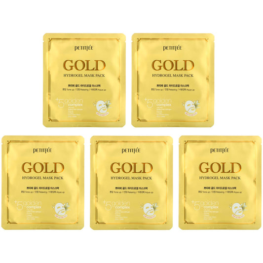 Petitfee-Gold Hydrogel Beauty Mask Pack-5 Sheets-32 g Each