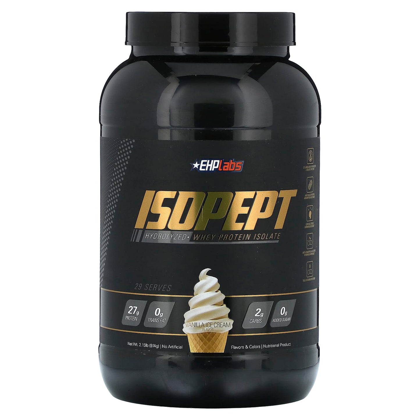 EHPlabs-IsoPept-Hydrolyzed Whey Protein Isolate-Vanilla Ice Cream -2.15 lb (974 g)