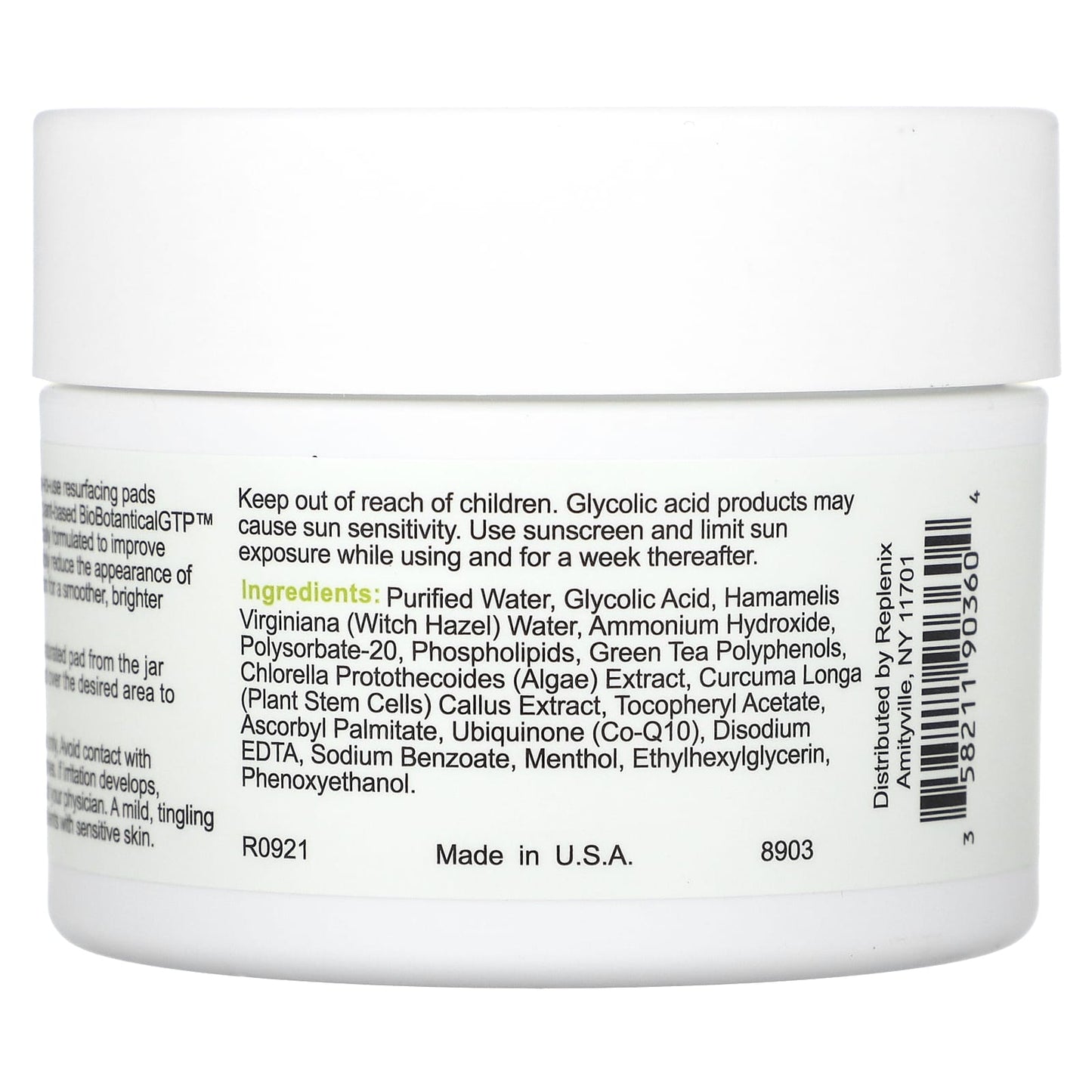 Replenix, Discoloration, Glycolix Elite, Glycolic Acid 20% Resurfacing Peel, 60 Pads