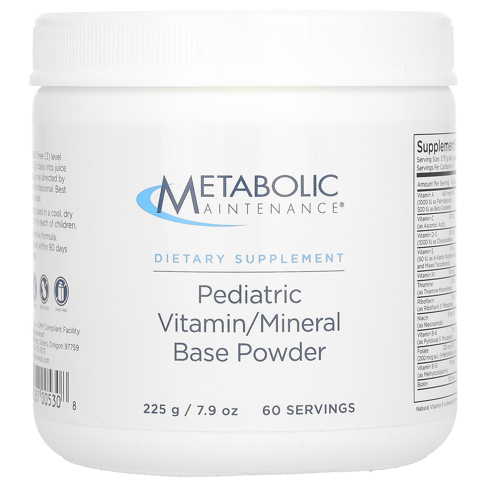 Metabolic Maintenance-Pediatric Vitamin/Mineral Base Powder-7.9 oz (225 g)