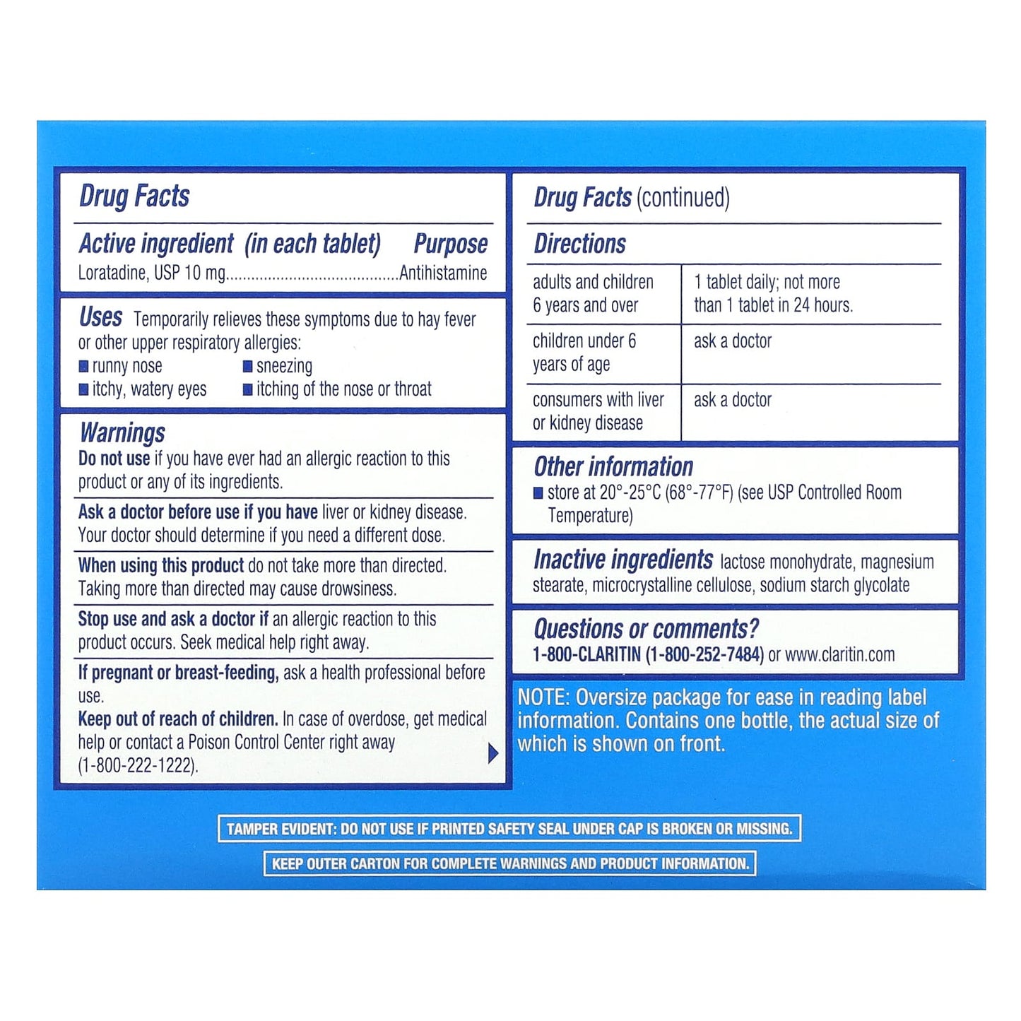 Claritin, Non-Drowsy, Tablets 24-Hour, 10 mg, 30 Tablets