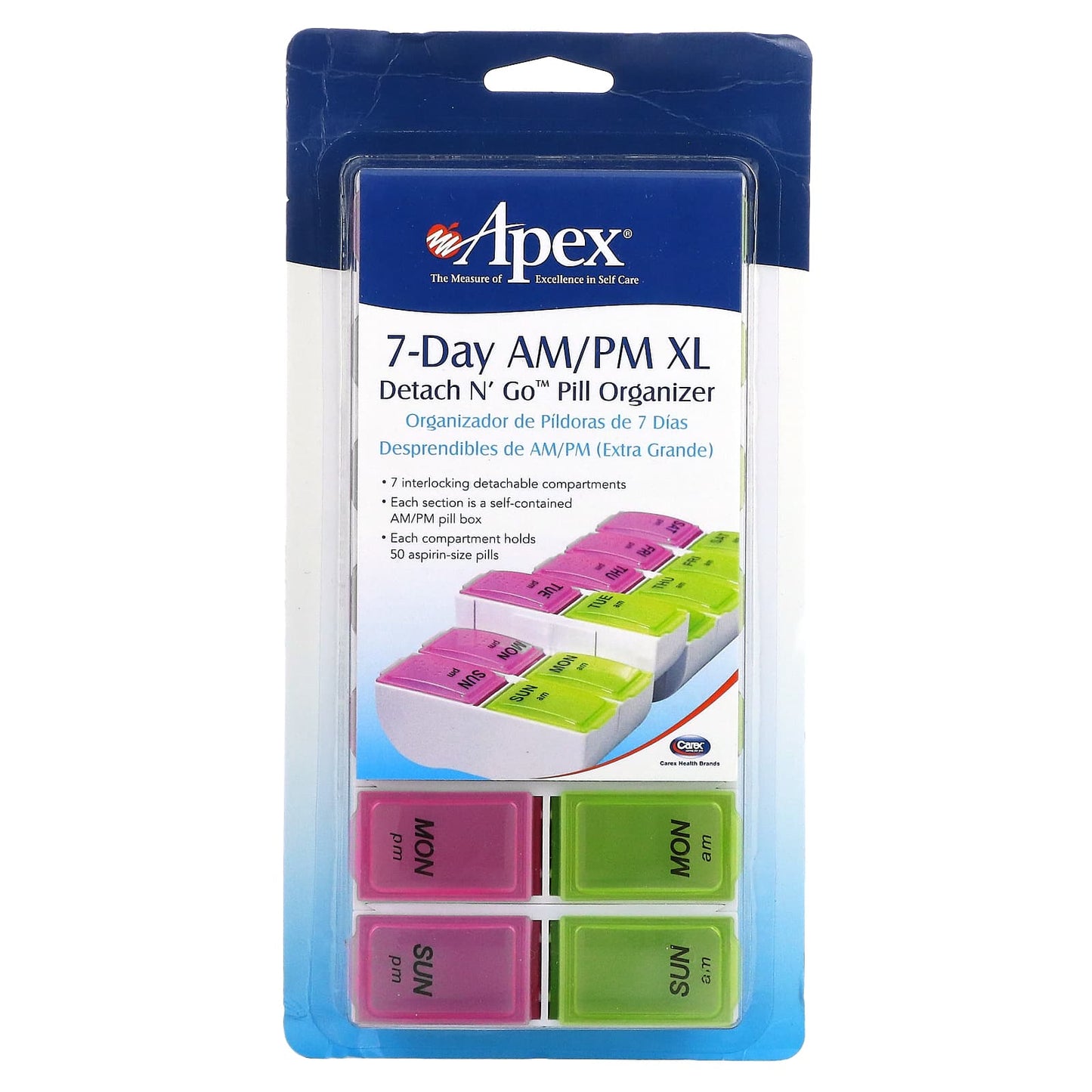 Apex-7-Day AM/PM XL-Detach N' Go Pill Organizer-1 Pill Organizer