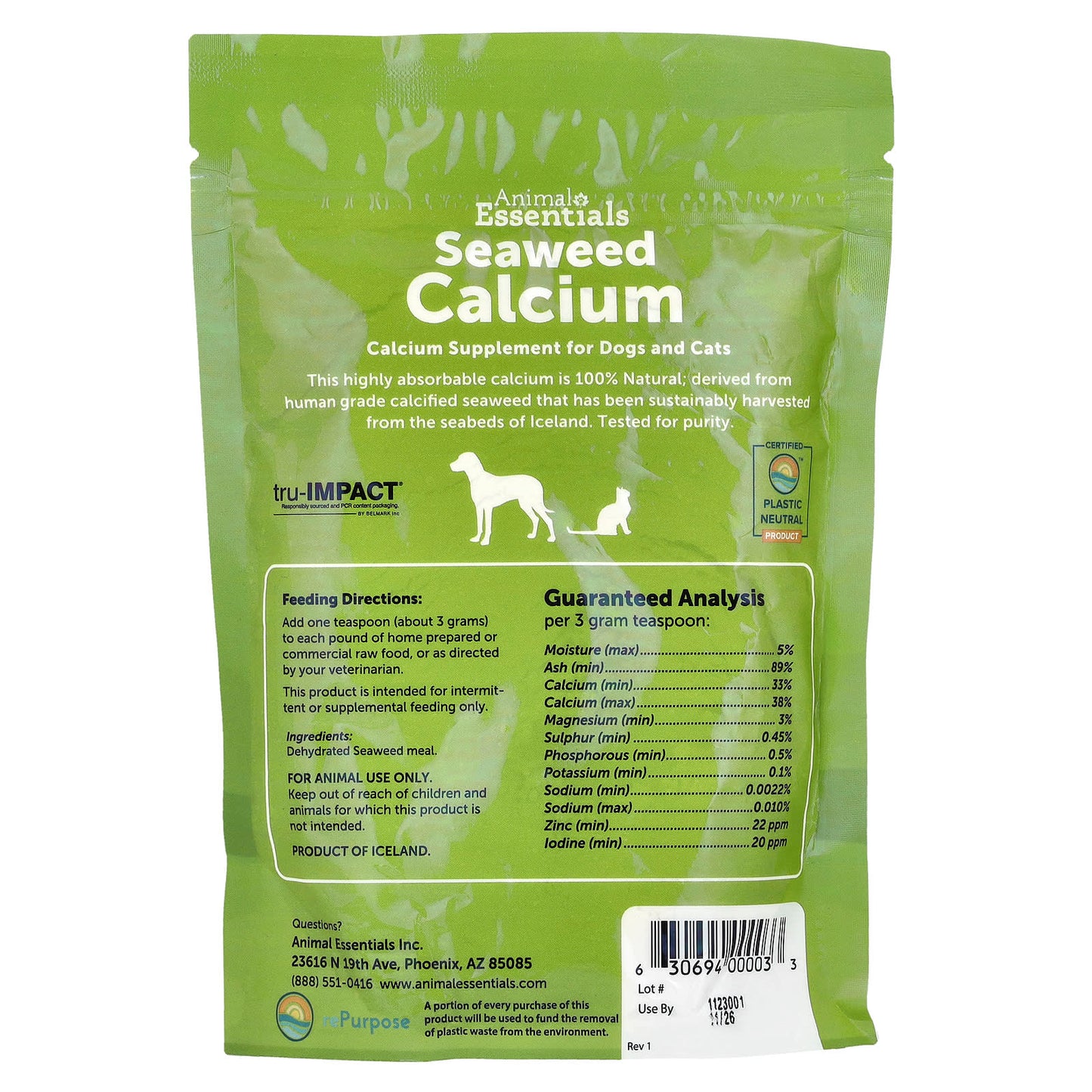 Animal Essentials, Seaweed Calcium, For Dogs and Cats, 12 oz (340 g)