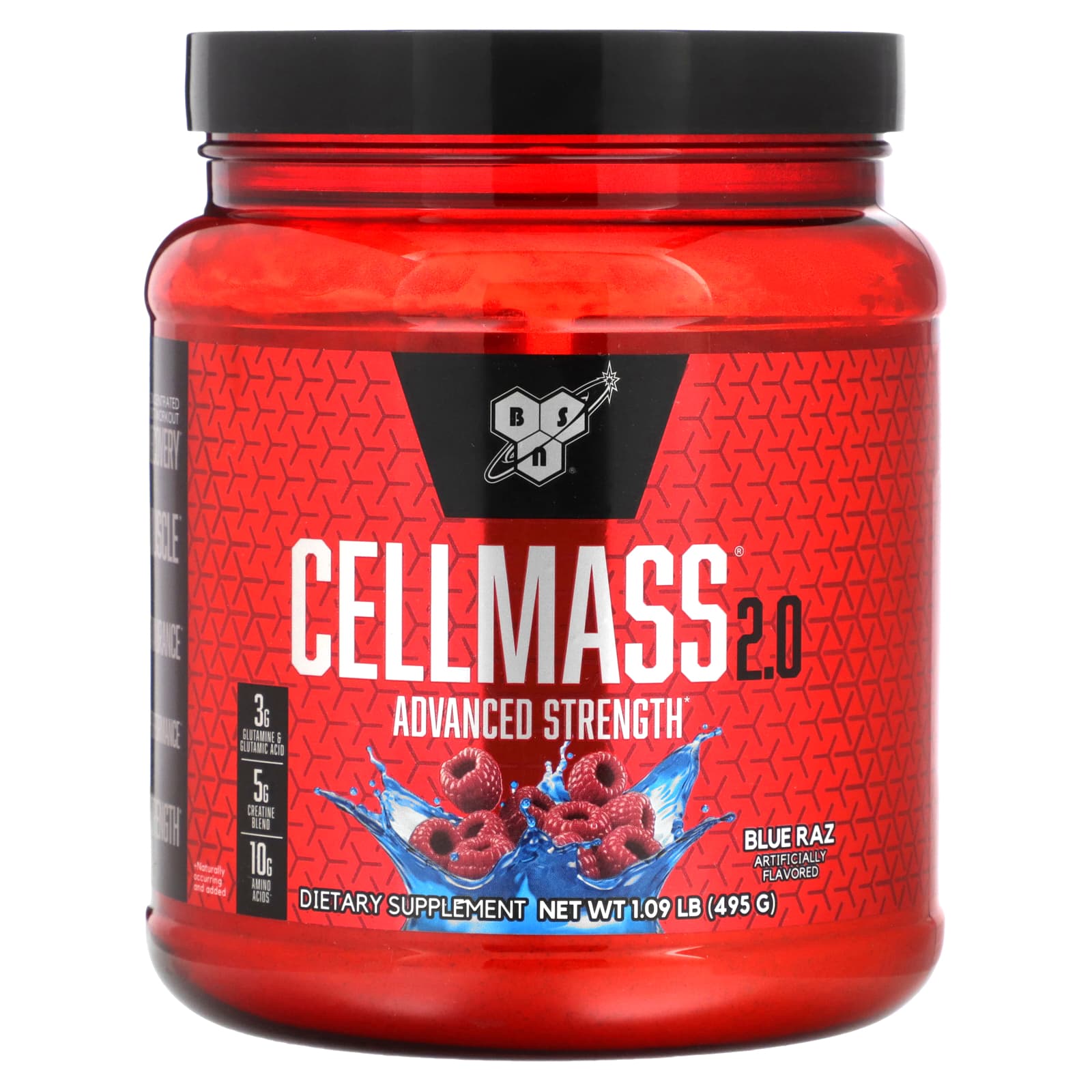 BSN-Cellmass 2.0-Advanced Strength-Blue Raz-1.09 lb (495 g)