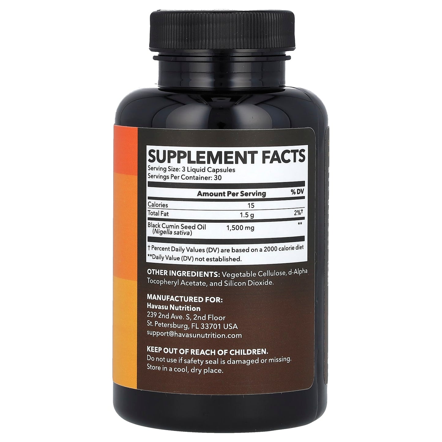 Havasu Nutrition, Black Seed, Cold Pressed Oil, 1,500 mg, 90 Liquid Capsules (500 mg per Capsule)