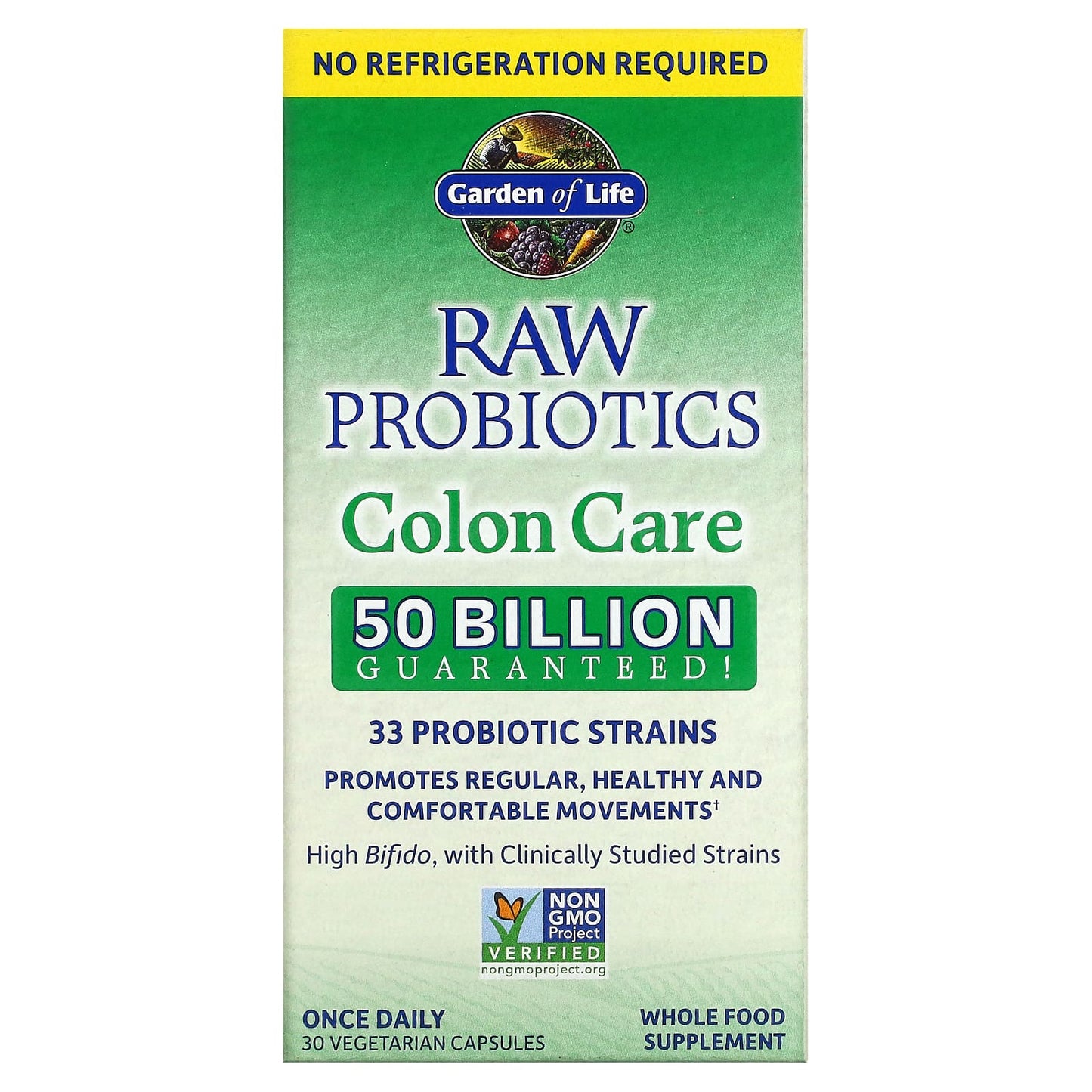 Garden of Life-RAW Probiotics-Colon Care-30 Vegetarian Capsules